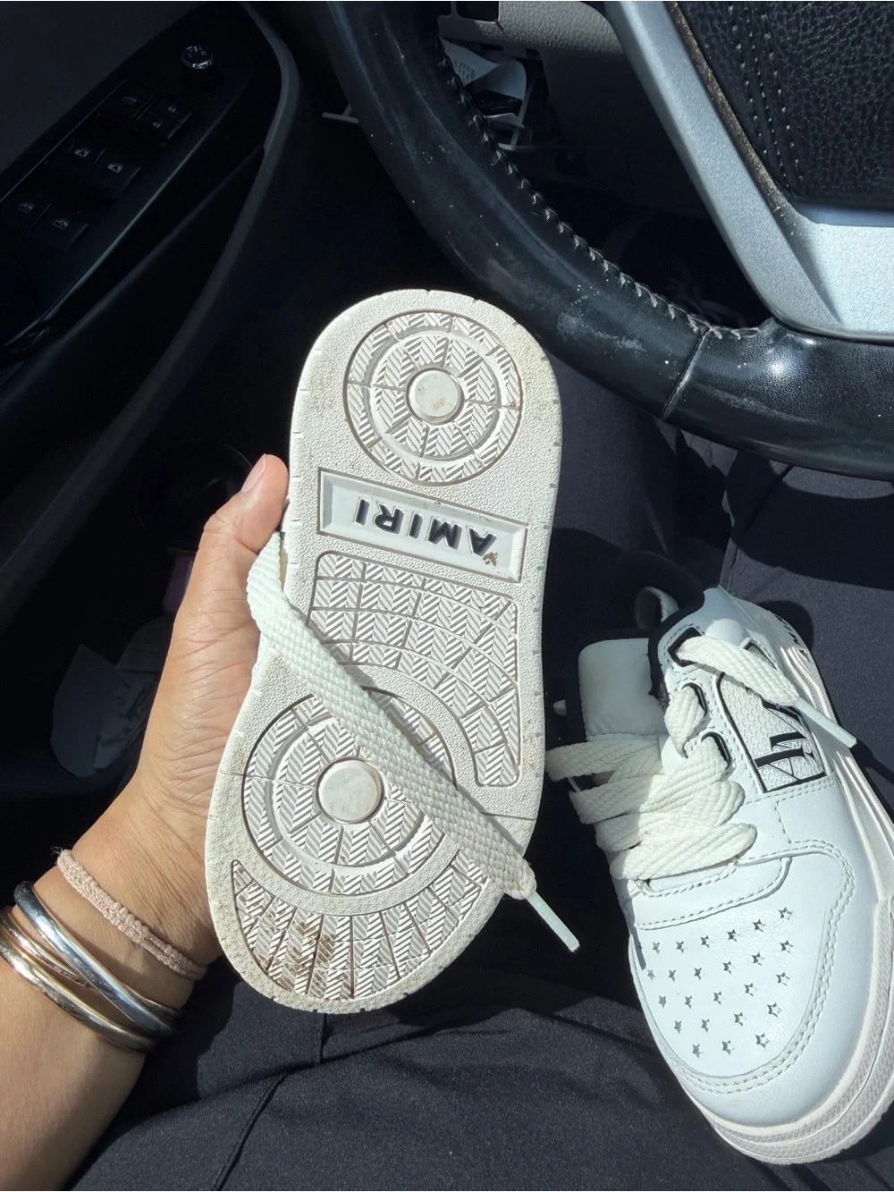 AMIRI White and Black Kids Star-Detail Sneakers